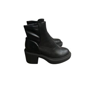 Madden Girl Ankle Boots Womens 6.5 Black NWT Platform Block Heel Lug Sole